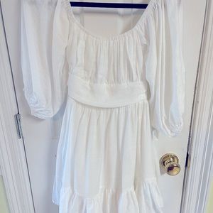 White Mid-quarter length Dress